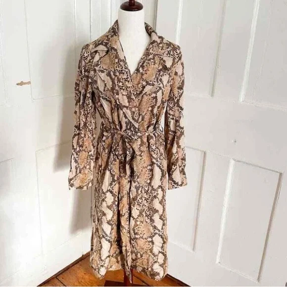 H&M Animal Print Jacket Sz 4 Women Belted Gorgeous - Picture 5 of 10